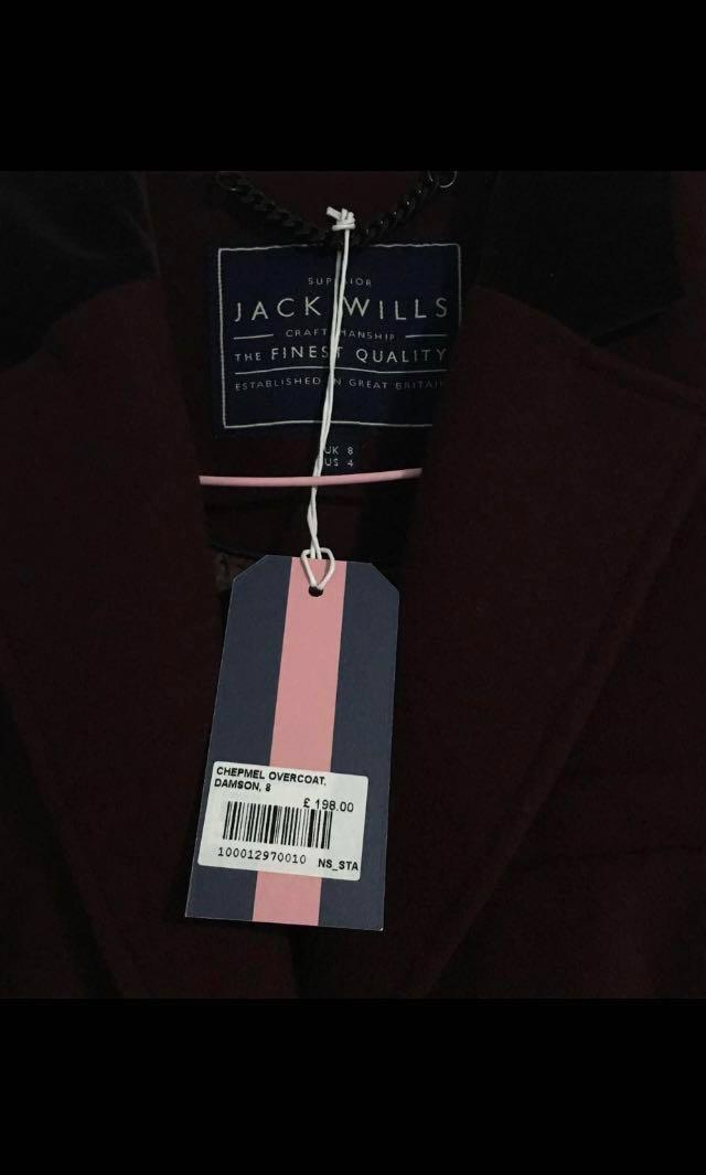 Red jack wills coat on sale