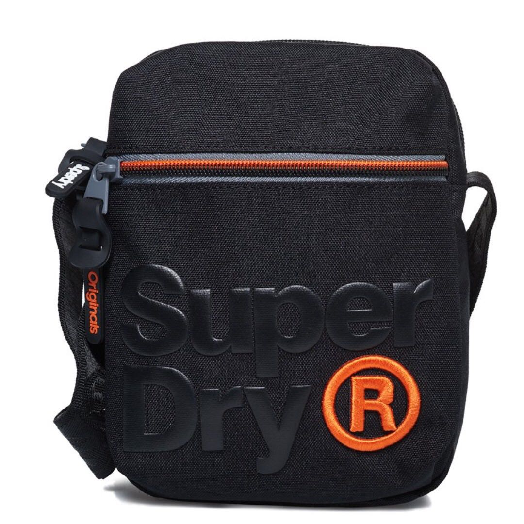 Superdry sling bag in black orange Men s Fashion Bags Sling