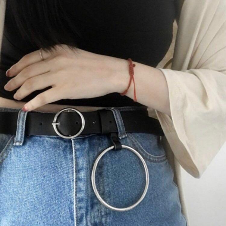 QIU PING Womens New Minimalist Decorative Slim Waist Belt Korean Version of The Belt Spot 