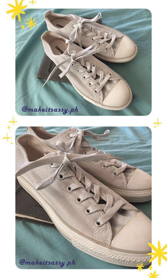 womens silver converse sneakers