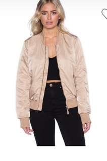 Beige Bomber Jacket