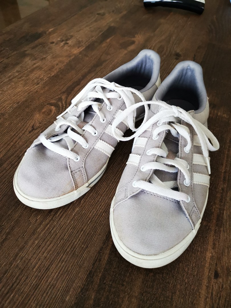 adidas grey canvas trainers