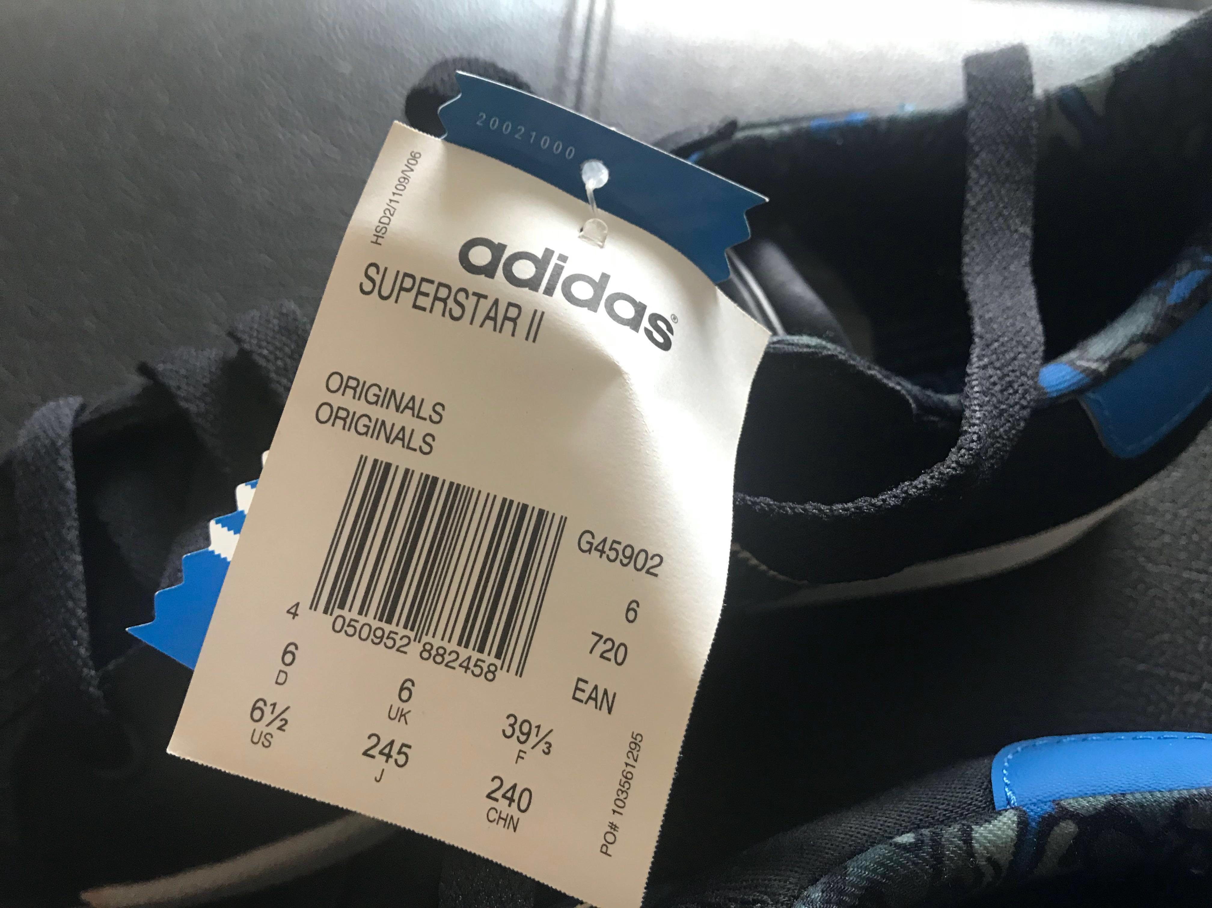 Adidas Originals Superstar II Black Blue Women s Fashion