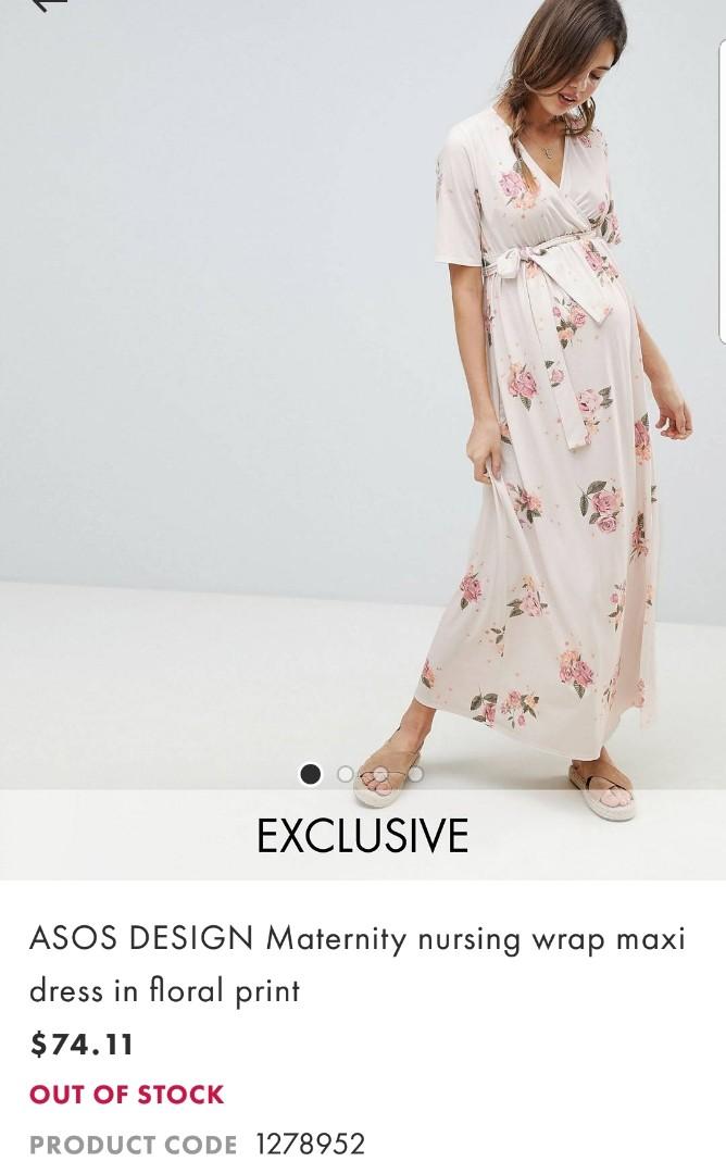 ASOS DESIGN maternity nursing wrap maxi dress in floral print
