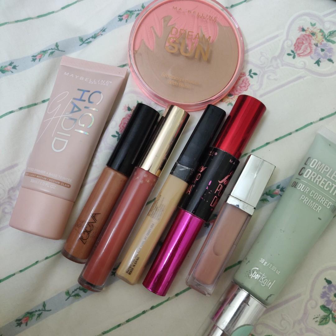 Assorted Makeups (Category: Makeup) located in Petaling Jaya. Submitted by gwennnkpy (Listing ID 217490012, Image 1). Description: ❌) Maybelline Dream Sun Bronzing Powder with Blush RM8 (RP: RM20) - shade 09 Golden Tropics - got it in Australia, Brand New ❌) Maybelline Gigi Hadid Tinted Primer RM15 - shade GG07 Light Medium / Medium Clair - got it in Australia, Brand New 3) Zoeva Pure Lacquer Lips (Unrefined) RM25 - around 50% left 4) Colourpop S