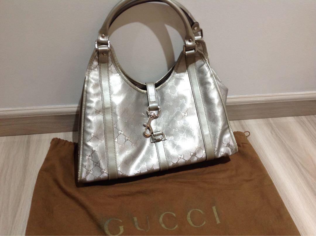 Authentic Gucci Inprime Monogram Joy shoulder bag Silver (Category: Luxury Bags & Wallets) located in Paranaque City. Submitted by french21closet (Listing ID 217611551, Image 3). Description: 100% Authentic Gucci Imprime Josephine Monogram Joy shoulder bag Silver With signs of usage, w/ dust bag, orig receipt showing orig price from Gucci store for serious buyers only PM me if interested/SMS 09174506853 .