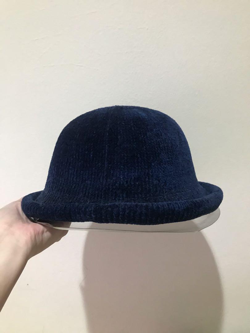 Baller hat topi chaplin navy, Fesyen 