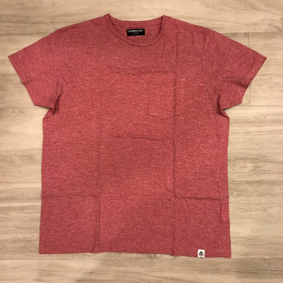 Basic Cedarwood State T Shirt Brushed Red Men S Fashion Clothes Tops On Carousell