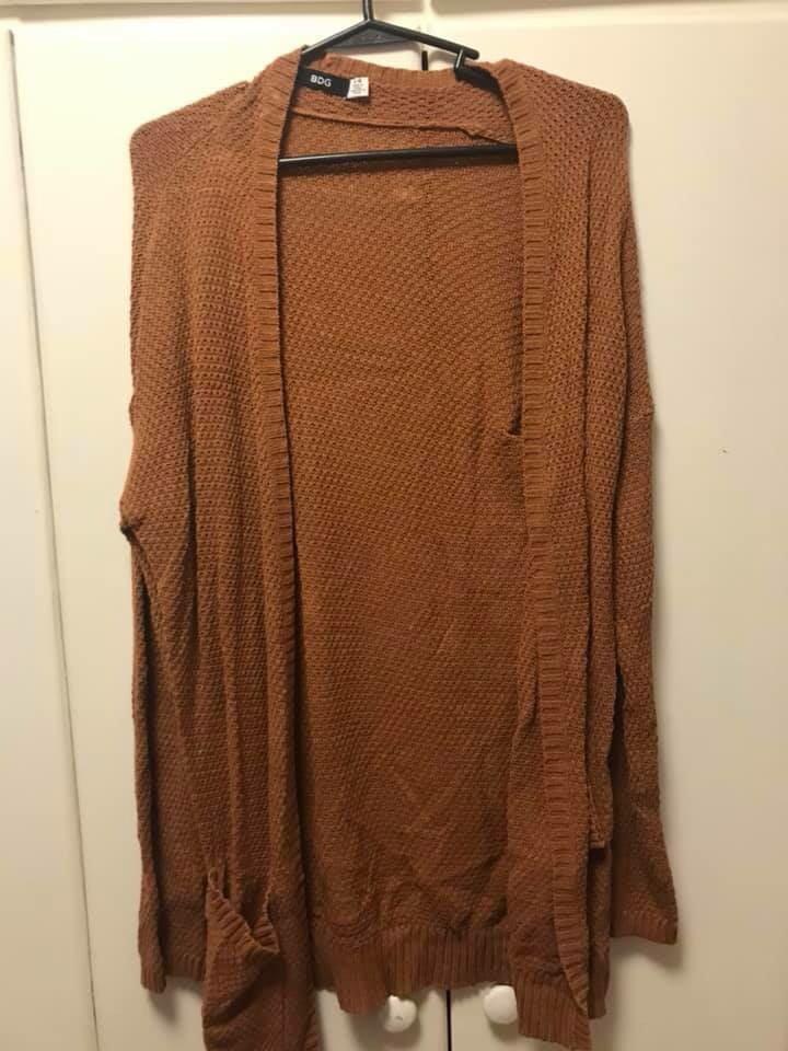 urban outfitters orange cardigan