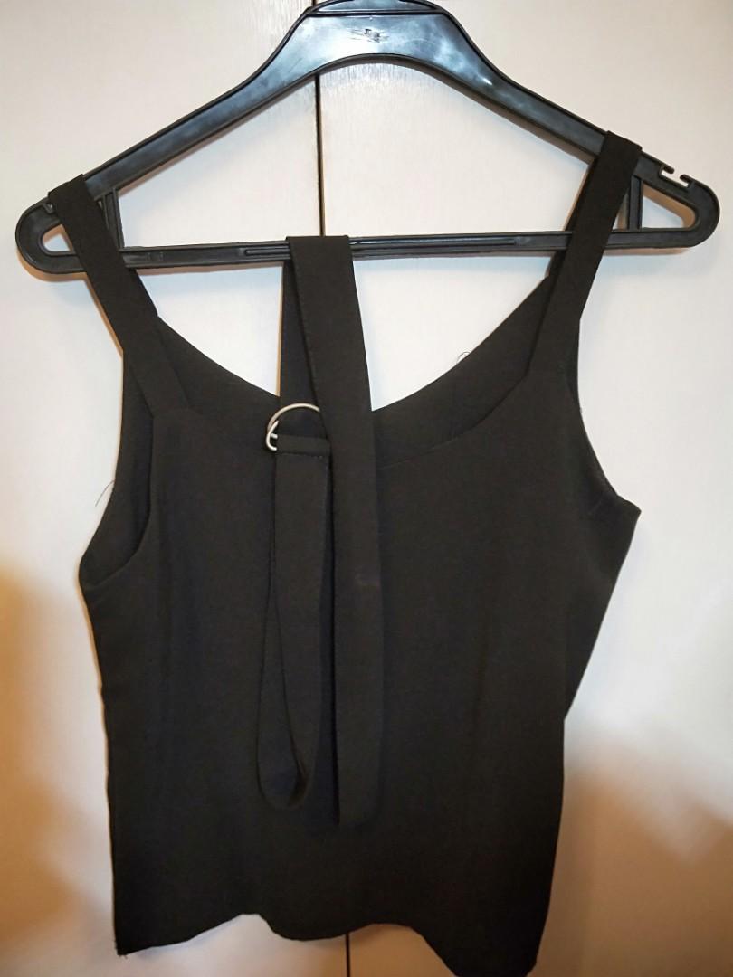 black chiffon tank top