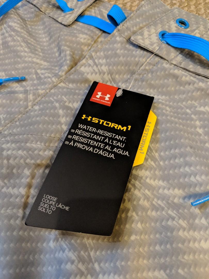 BN Under Armour Storm 1 Board Bhorts (Category: Swim Trunks & Board Shorts) located in Makati City. Submitted by voden08 (Listing ID 217544790, Image 2). Description: Under Armour Storm 1 water-resistant shorts Durable water repellent finish keeps you dry. Size 28 Brand new.