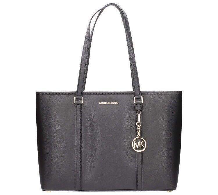 BNWT Michael Kors Black Sady Sadie Saffiano Leather Large Shoulder