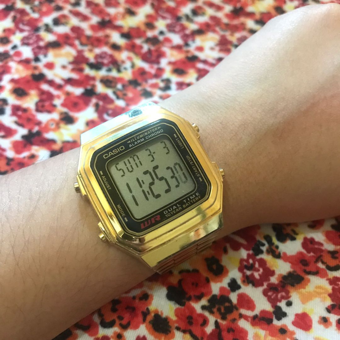 Casio shop a178w gold