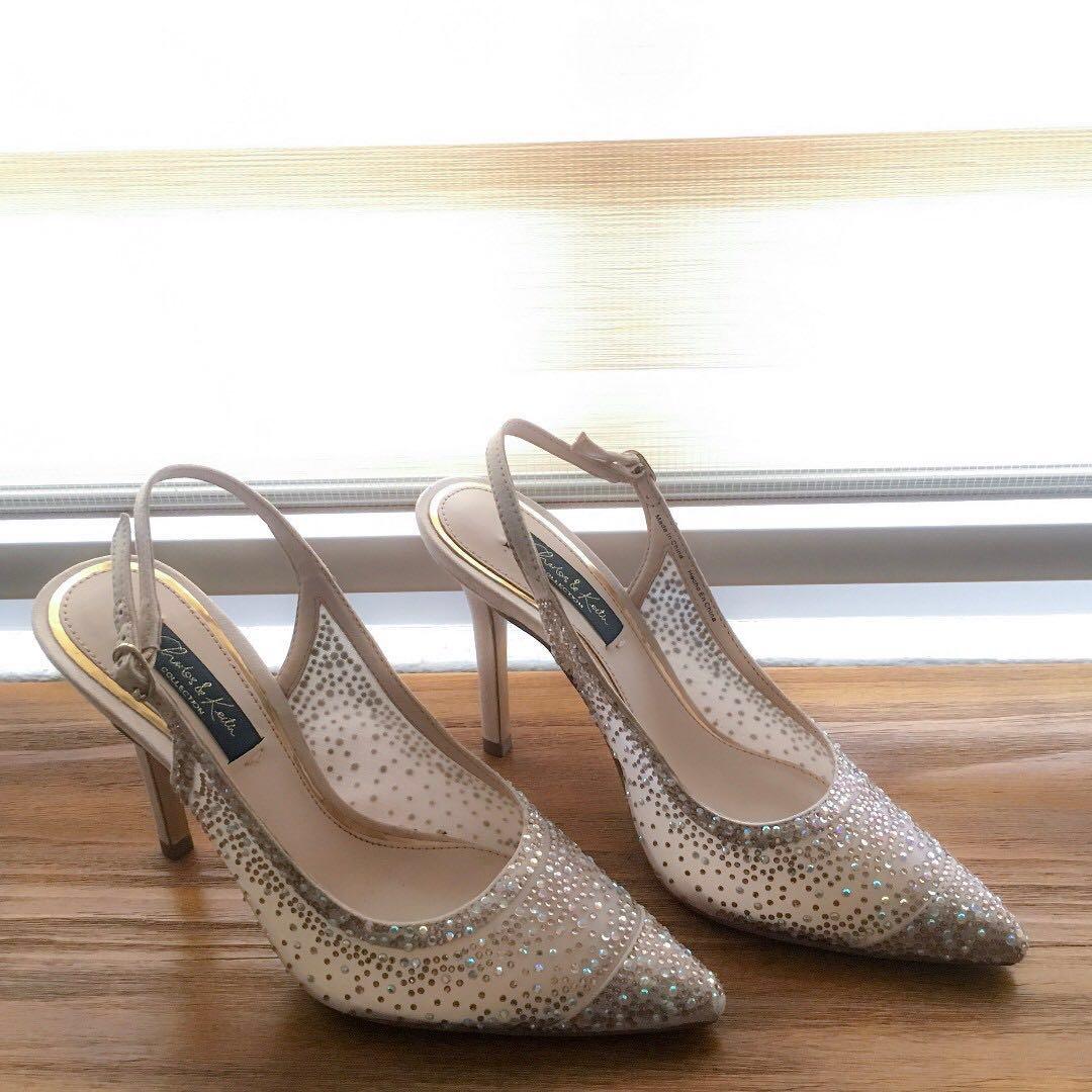 nude sparkly heels