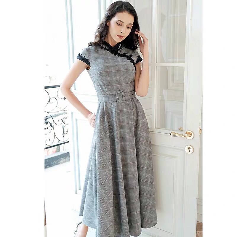 plaid work dress