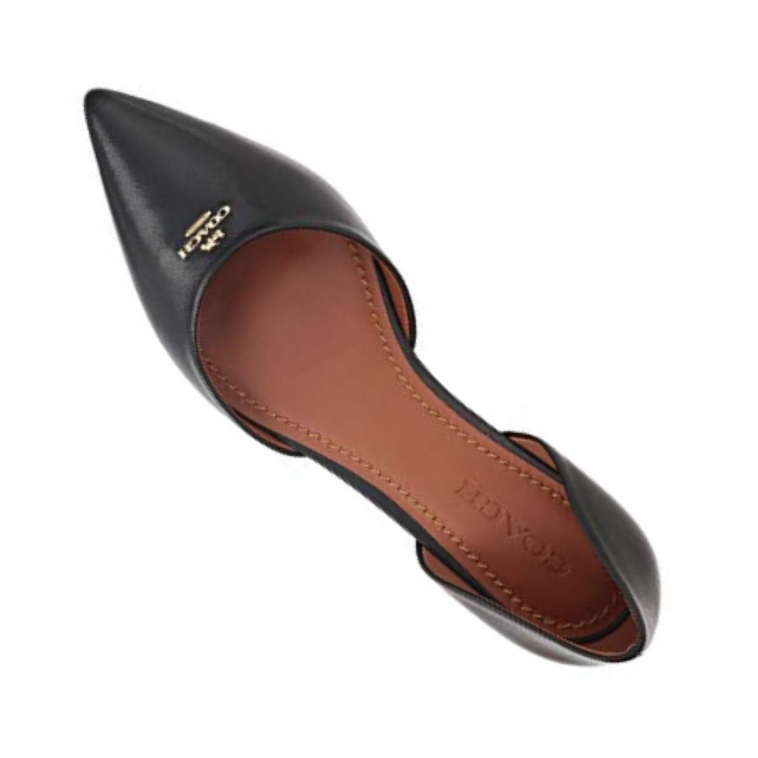 coach leather pointy toe flat
