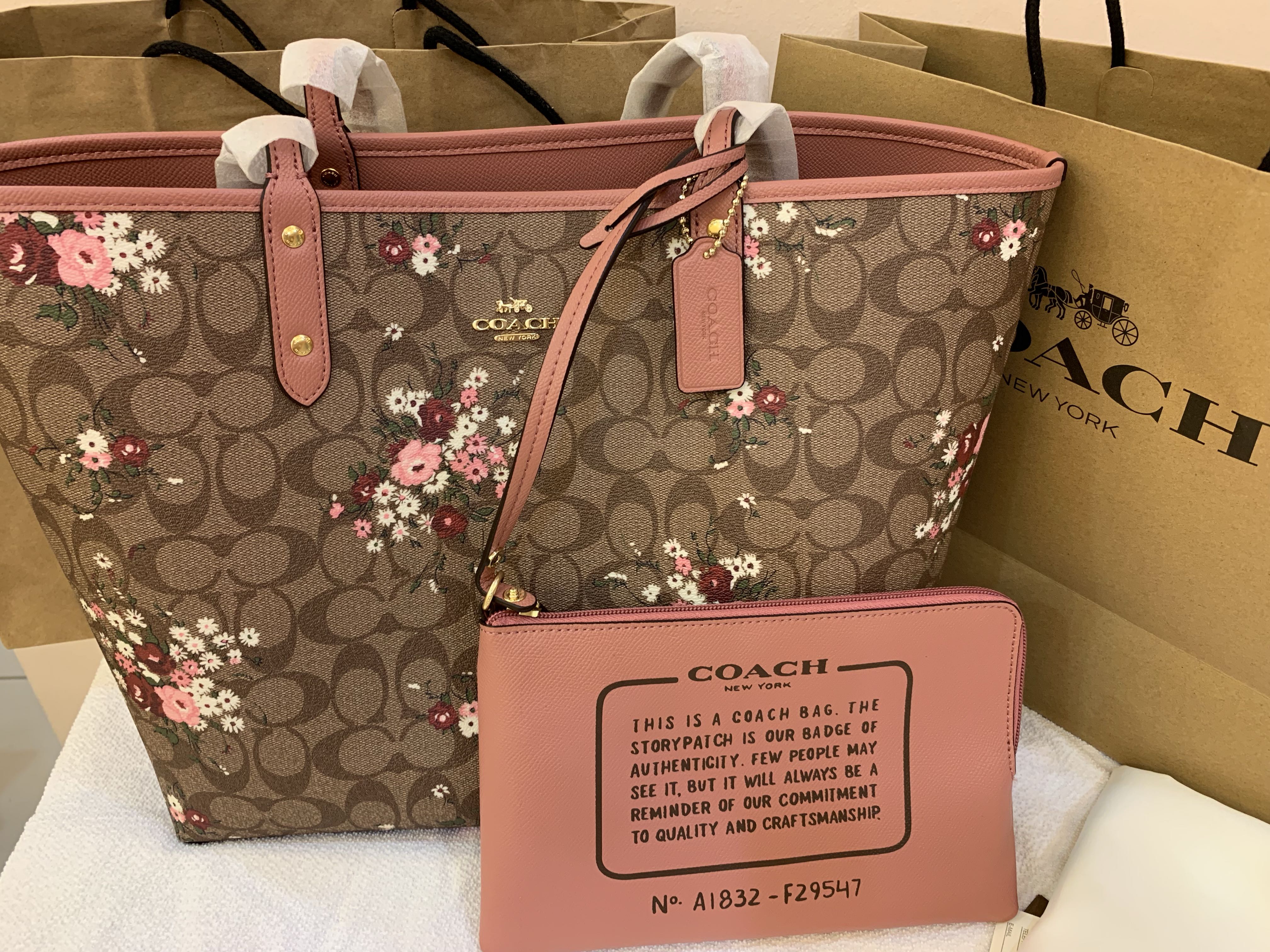 Coach reversible tote floral shop