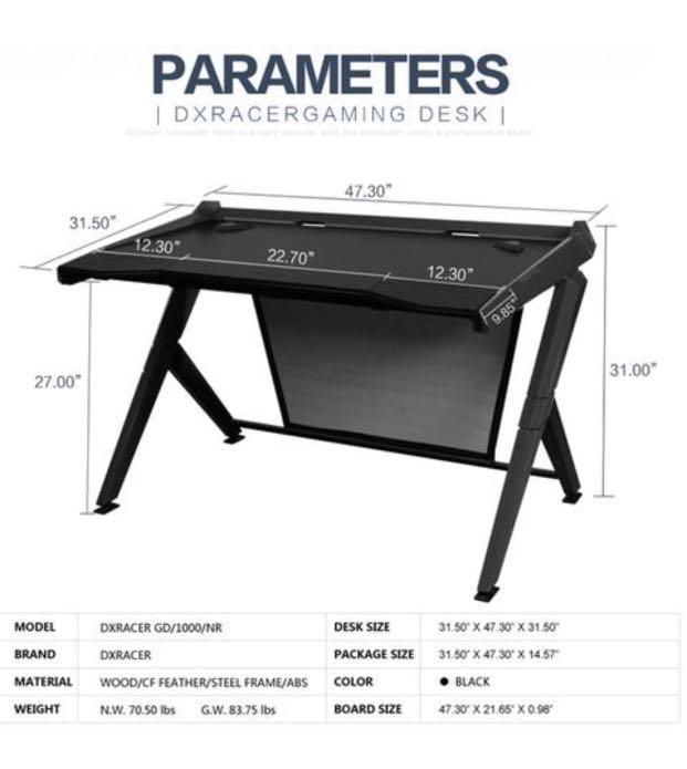 Dxracer table on sale
