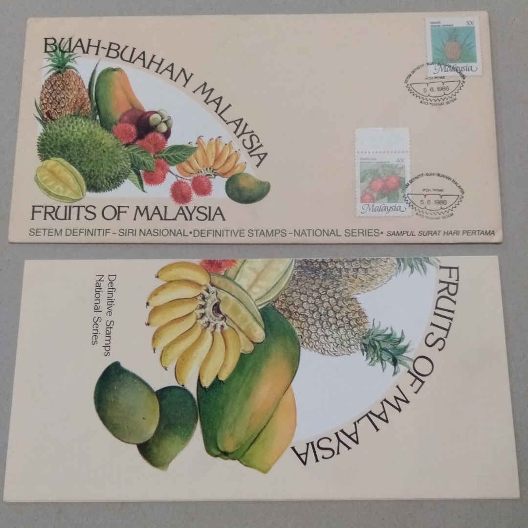 Fdc 1986 Buah Buahan Malaysia Fruits Definitive Stamps Antiques Stamps On Carousell
