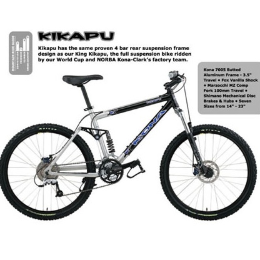 Kona kikapu full sales suspension mountain bike