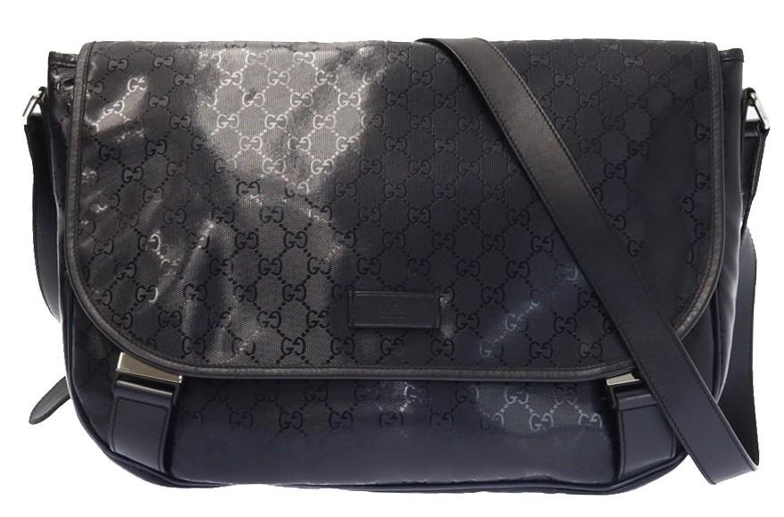 GUCCI GG Imprime Messenger Shoulder Bag Blue Coated Canvas 201725 100 authentic