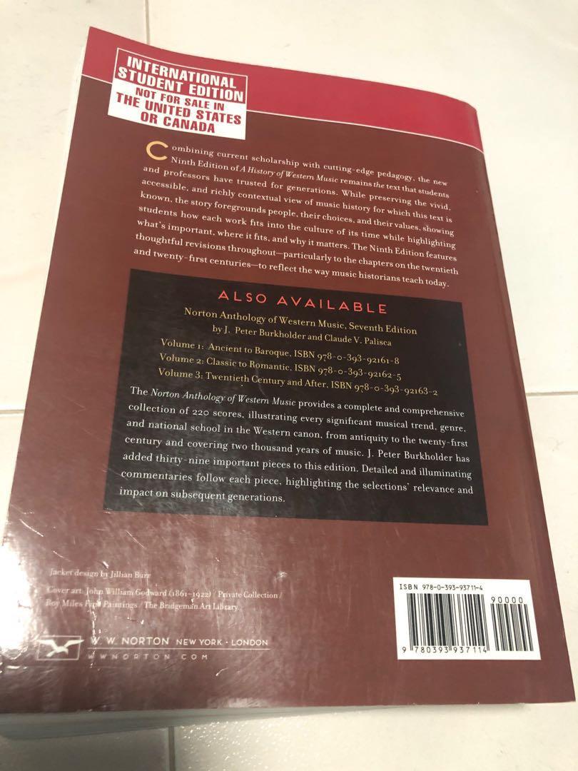 History Of Western Music International Student Edition Books