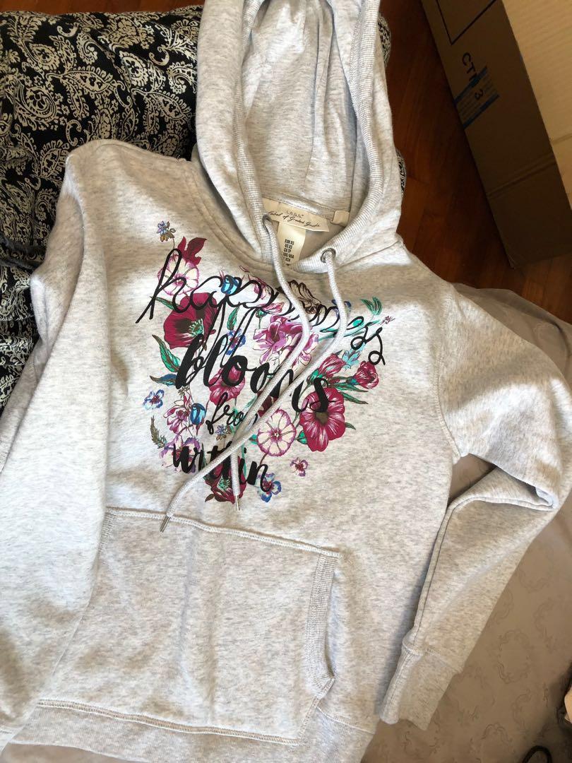h&m flower hoodie