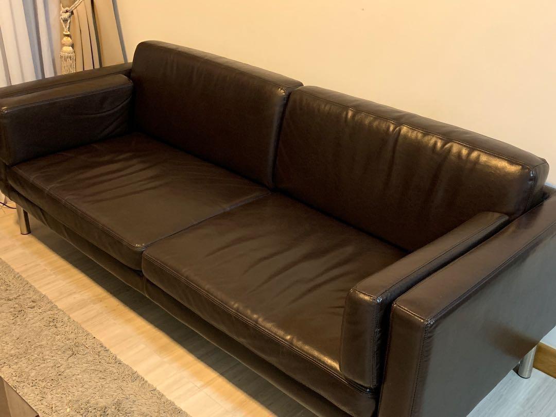 Ikea Sater 2 Seater Faux Leather Sofa Furniture Sofas On Carousell