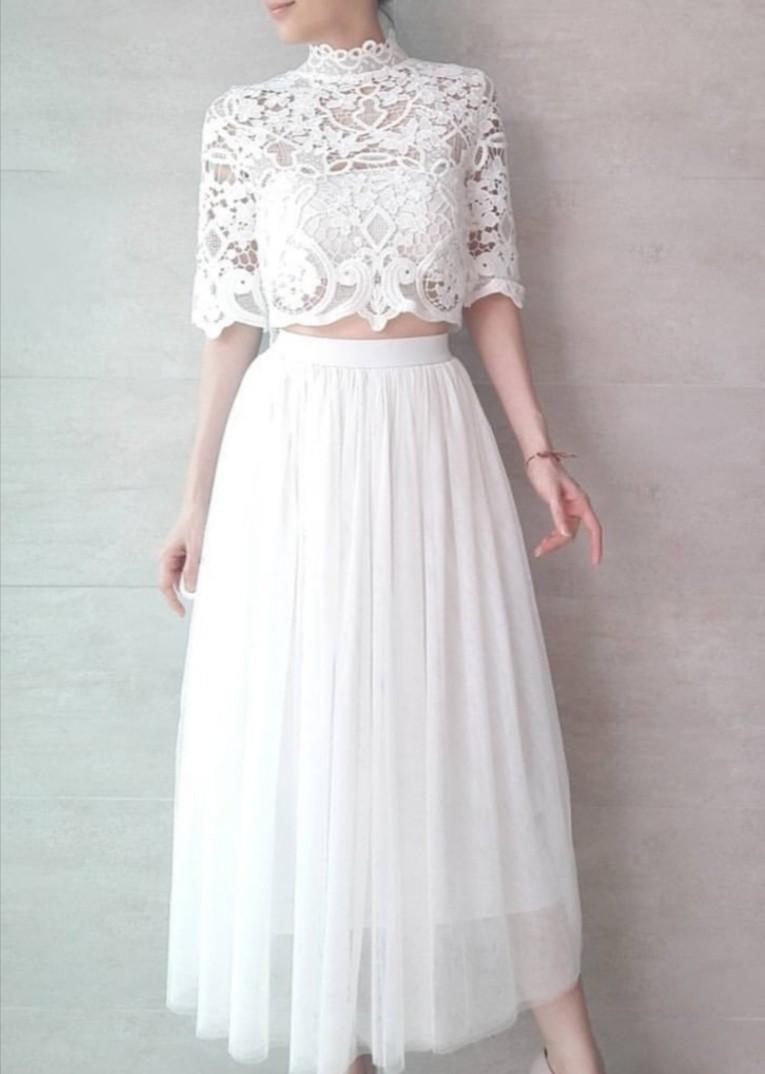 boho white crop top