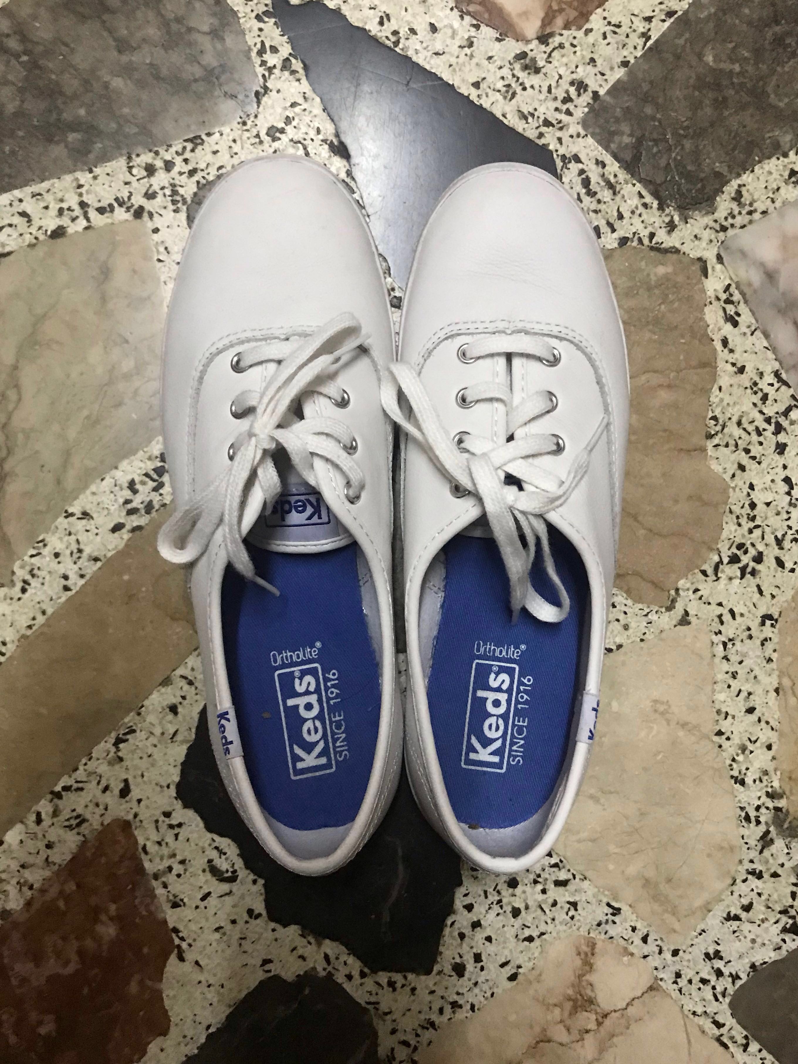 keds ortholite white leather