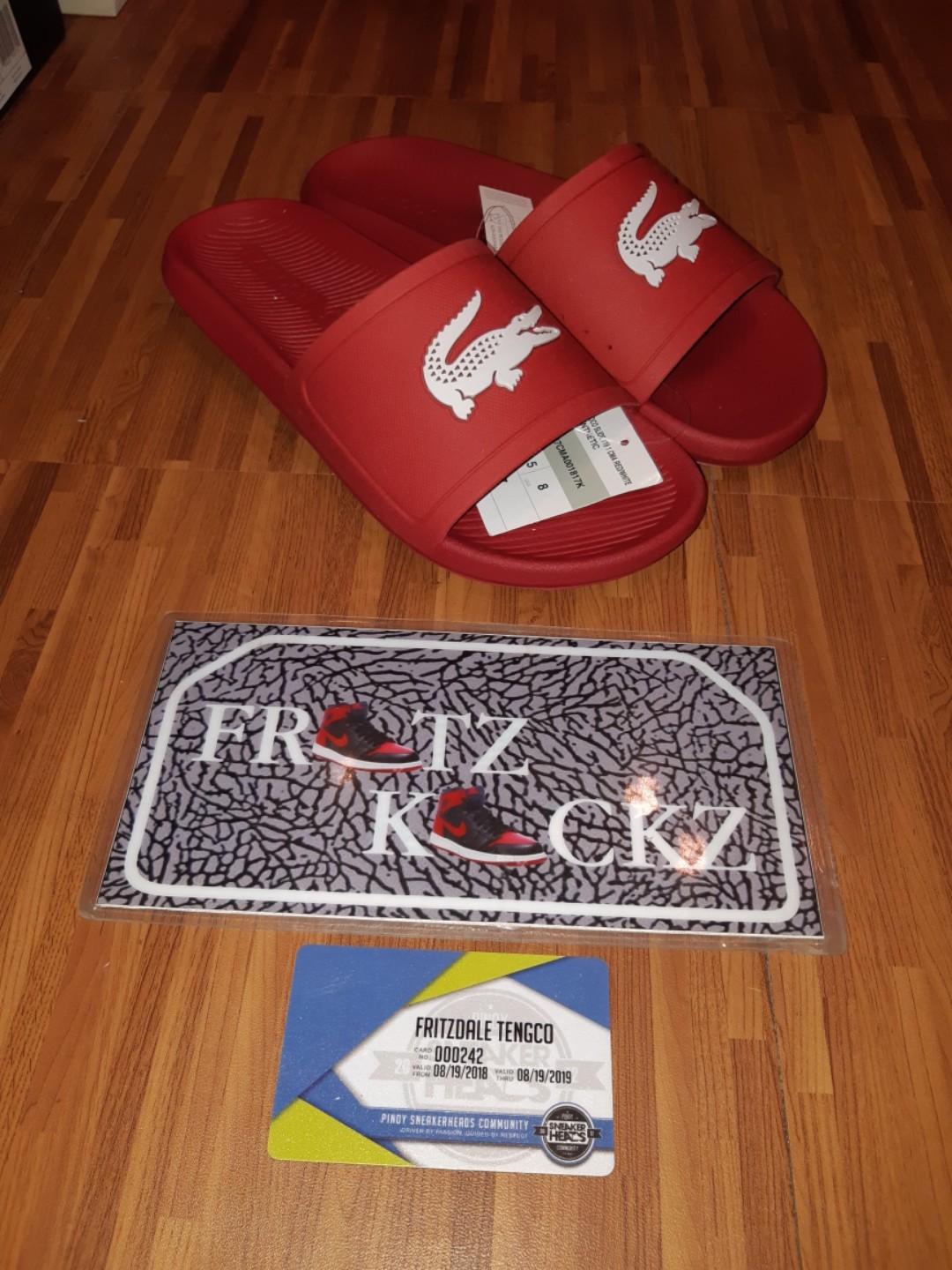 lacoste rubber slides