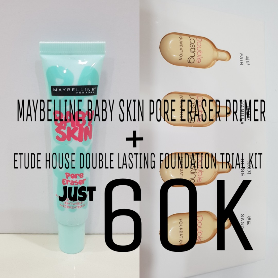 Maybeline Baby Skin Primer Etude House Double Lasting Foundation Trial Kit Health Beauty Makeup On Carousell