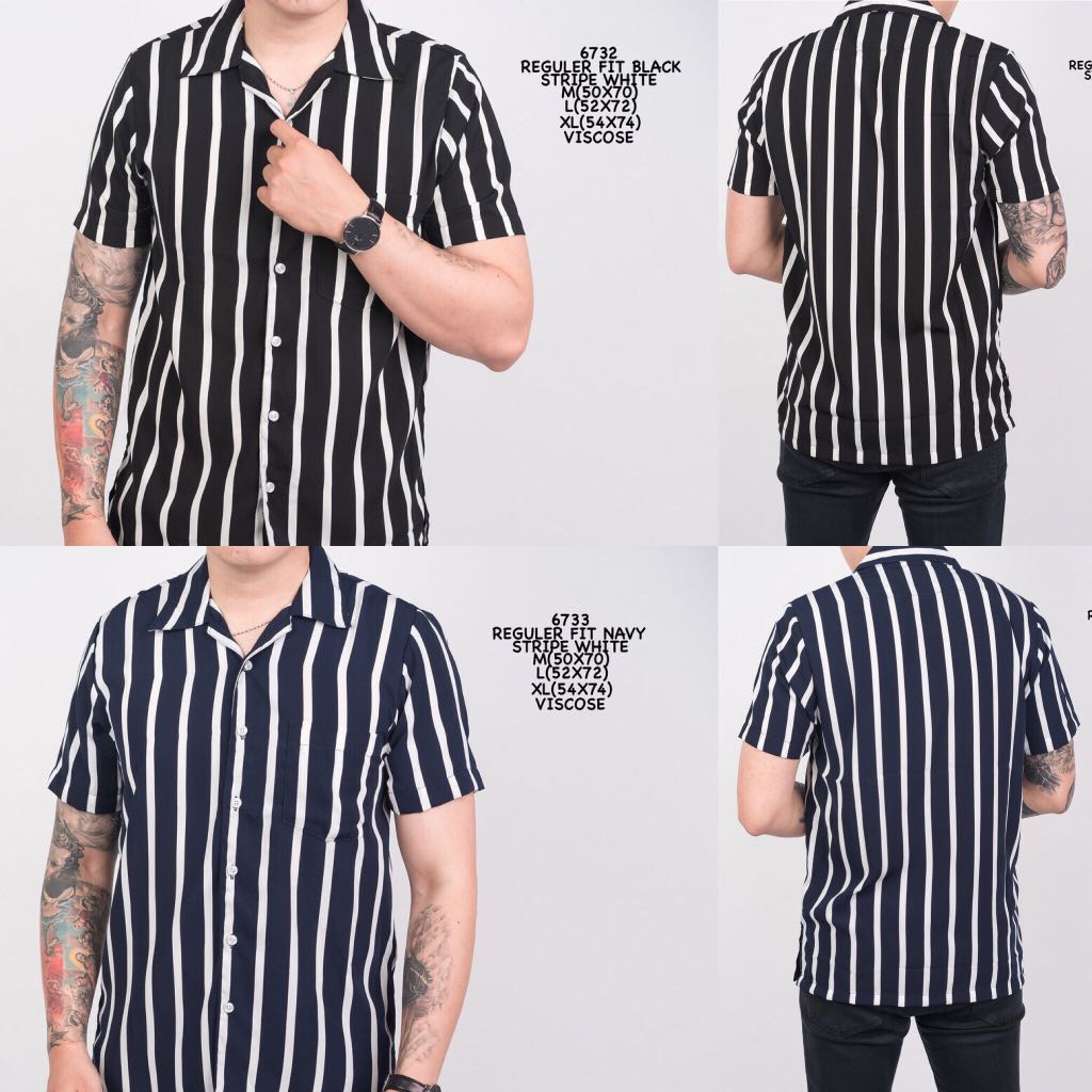 white black line shirt