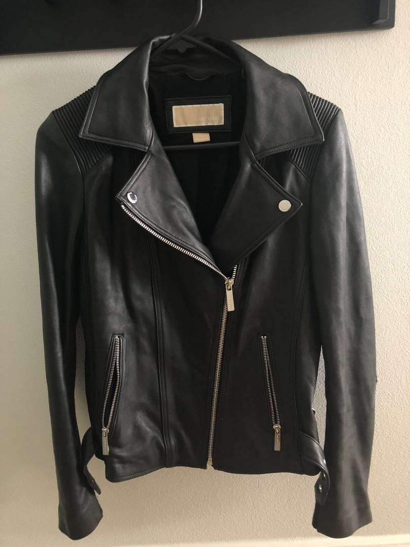 Michael Kors Leather Jacket Women S Fashion Clothes On Carou Photo