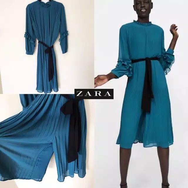 zara pleated jumpsuit with straps