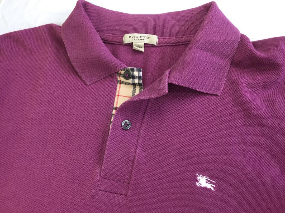 Burberry polo cheap mens purple
