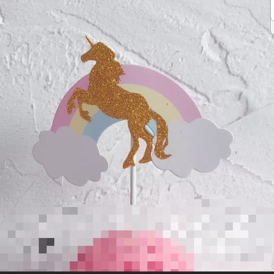 Party Supplies 3pcs Diy Unicorn Cake Topper For Birthday Party