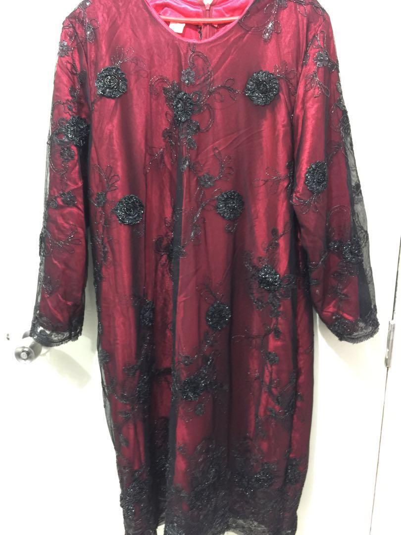 baju kurung lace plus size