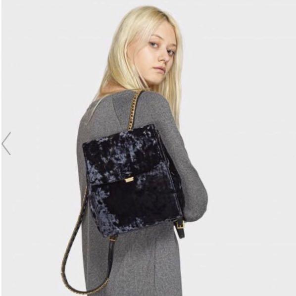 Soft Textured Velvet Charles And Keith Backpack Small Ulzzang Korean Leather Shoulder Bag School Luxury Bags Wallets Backpacks On Carousell