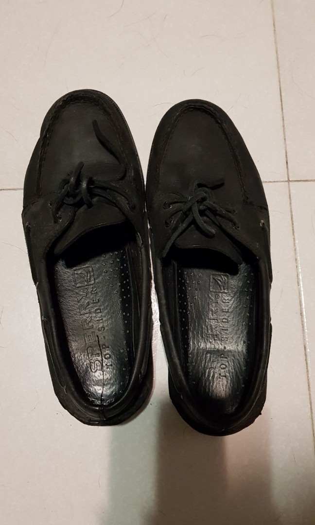 sperry black leather
