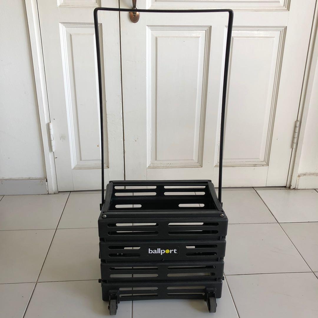 Tourna Ballport Deluxe Tennis Ball Hopper with Wheels Holds 80 Balls Court Equipment Tennis