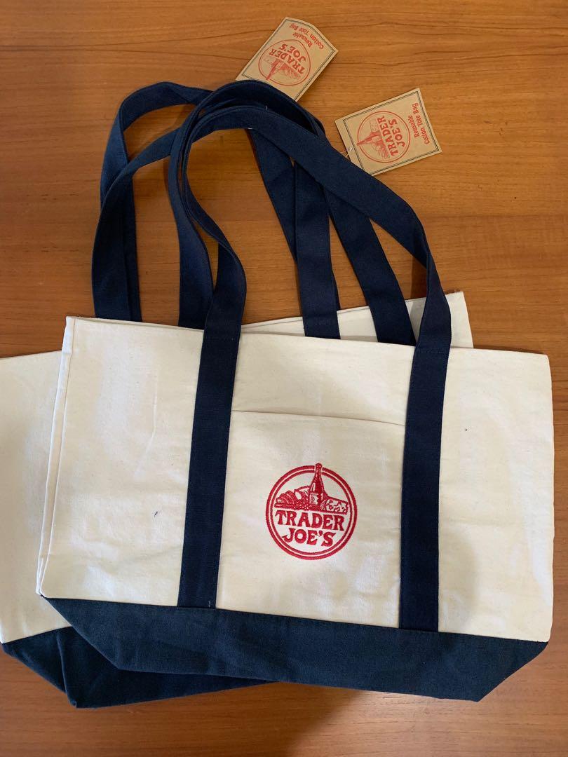 Trader Joes Reusable Cotton Tote Bag, Women's Fashion, Bags & Wallets
