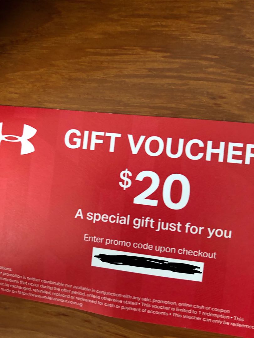 Underarmour 20 voucher, Tickets & Vouchers, Vouchers on Carousell