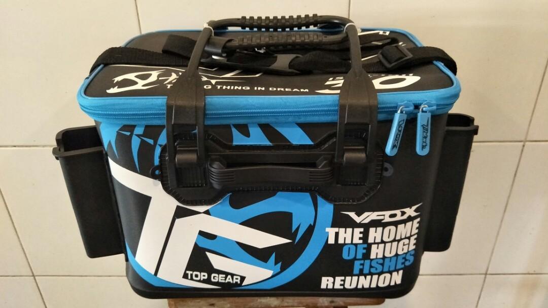 fishing tackle box with rod holders