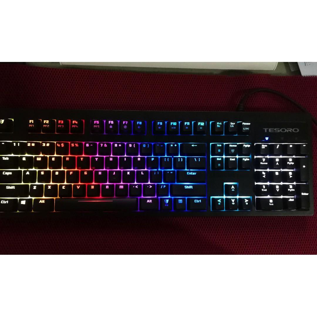 Wts Tesoro Excalibur Spectrum Rgb Backlit Gaming Keyboard W Blue Clicky Switches Electronics Computer Parts Accessories On Carousell