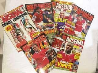6 Arsenal Nostalgic Collectors Magazines & 1 Mug