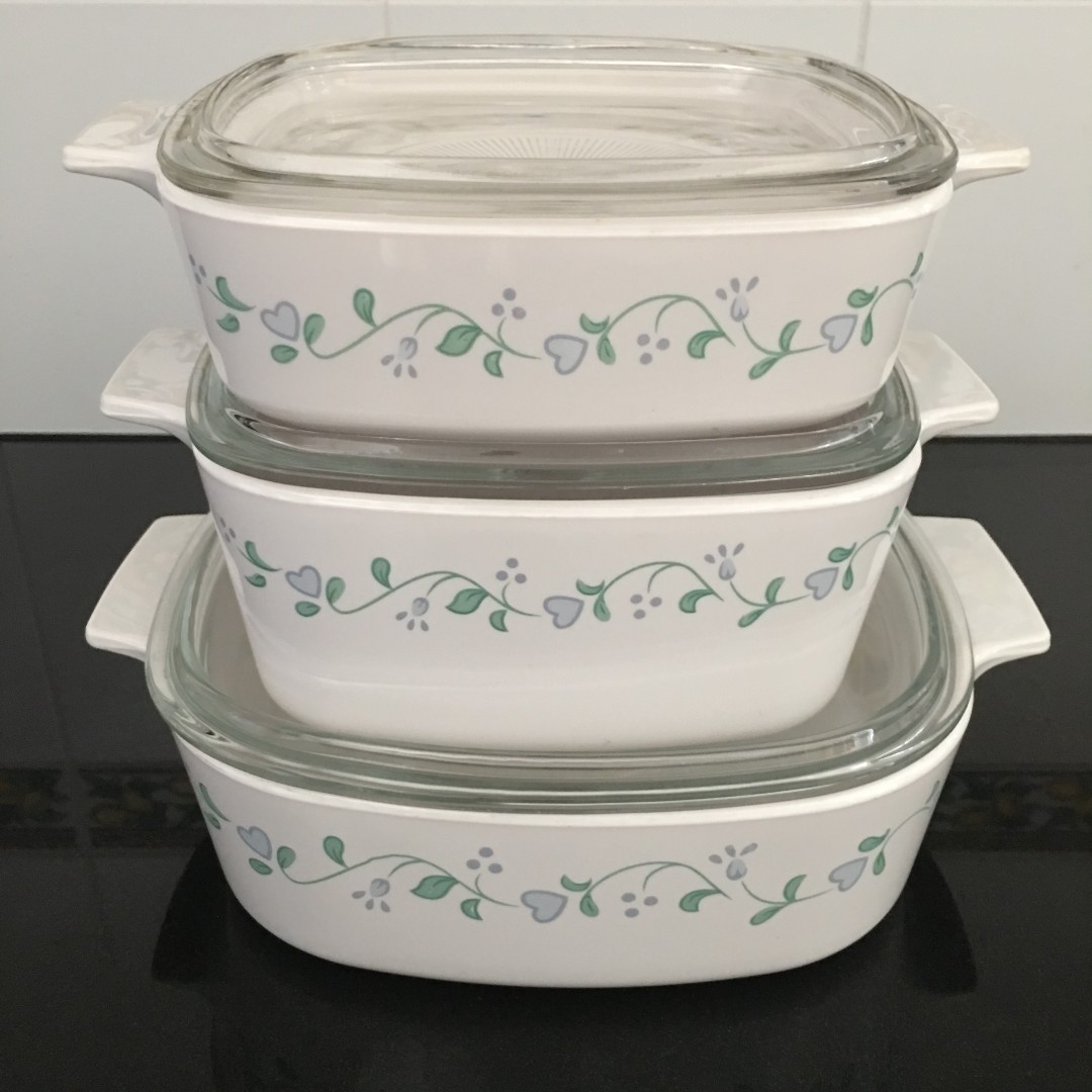6 Piece Corningware Ceramic Casserole Country Cottage Home