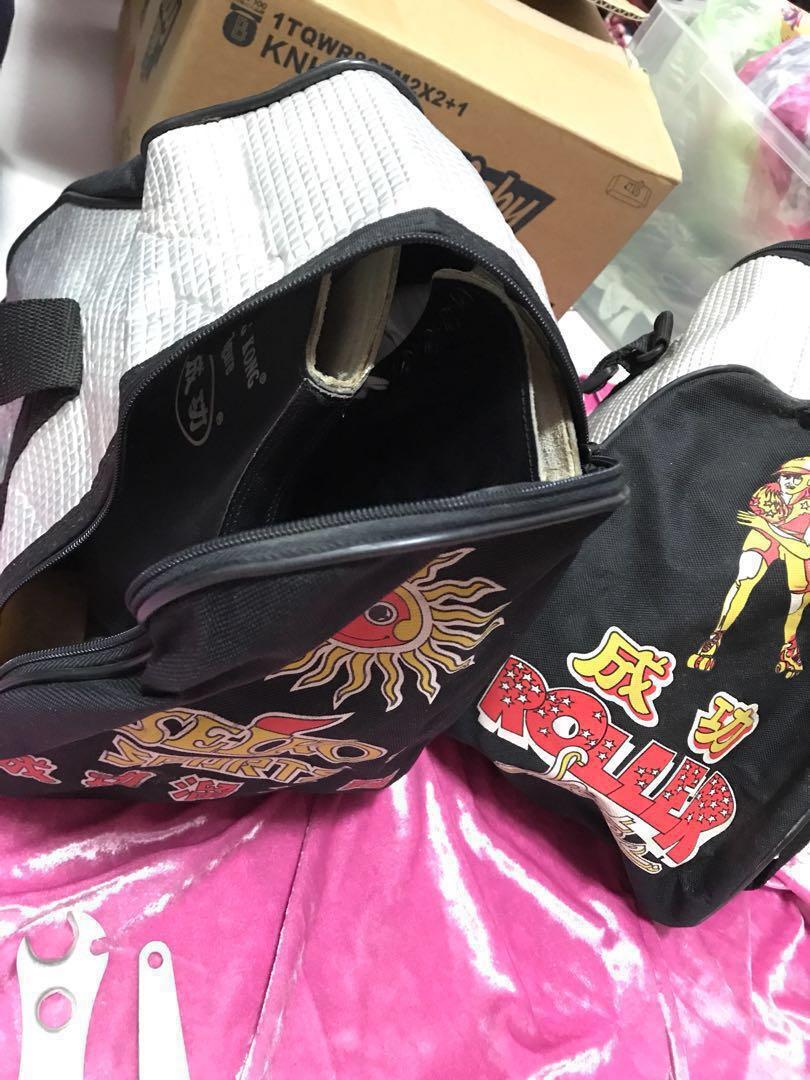 經典台灣製 70s 80s 懷舊年代 早期Seiko成功牌 真皮傳統四輪溜冰鞋 滑輪鞋 黑色 男女皆可 可議價 照片瀏覽 7