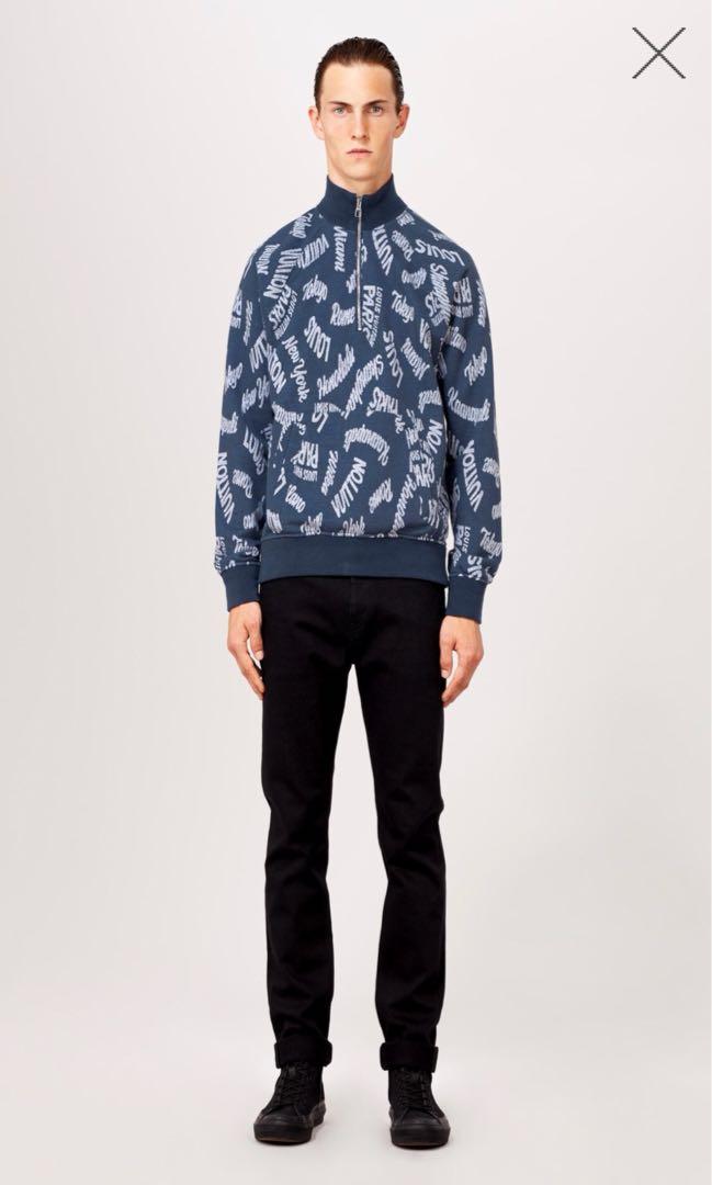 Louis Vuitton Blue Cities Jacquard Sweater Sz XL – Wopsters Closet