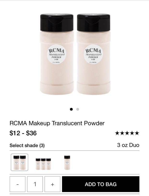 Authentic RCMA translucent powder, Beauty & Personal Care, Face, Makeup ...